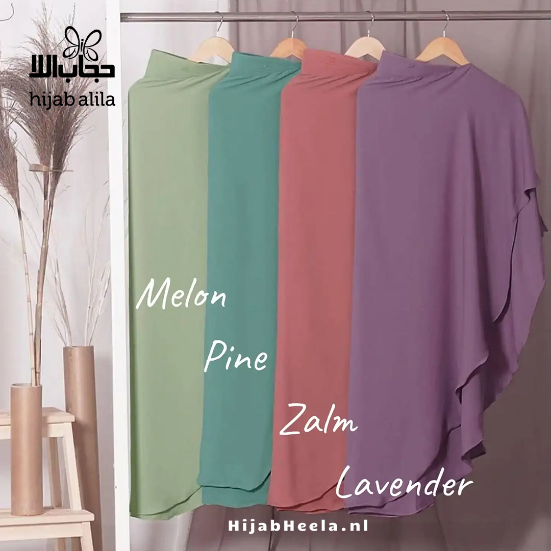 Khimar Dames ā Fitri met kapje van Hijab Alila, productfoto 3. De afgebeelde abaya is niet inbegrepen.
