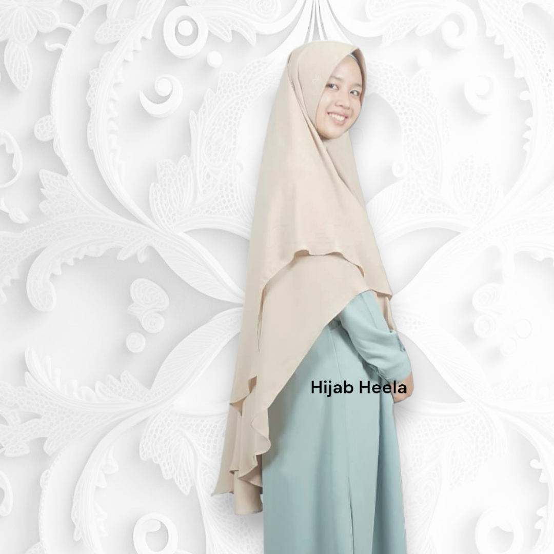 Khimar Dames ā Fitri zacht kapje van Hijab Alila, productfoto 5. De afgebeelde abaya is niet inbegrepen.