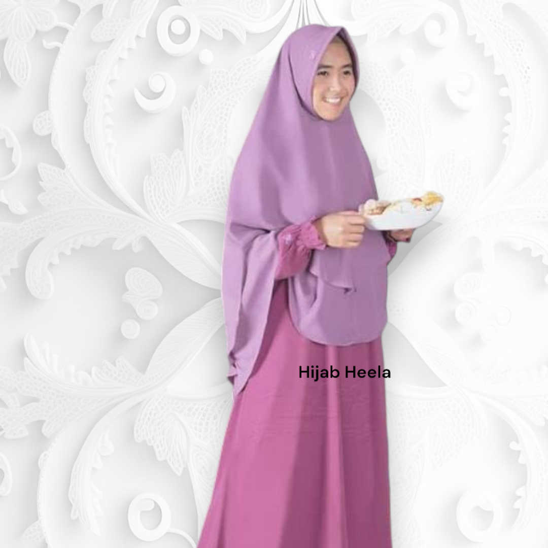 Khimar Dames ā Fitri zacht kapje van Hijab Alila, productfoto 6. De afgebeelde abaya is niet inbegrepen.