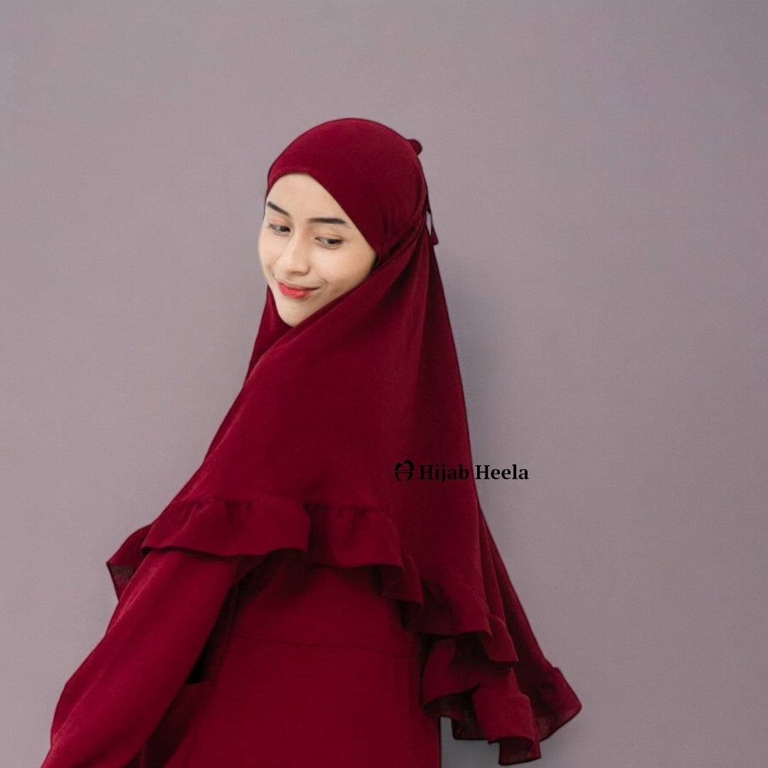 Khimar Dames – Komotini van Hijab Heela, productfoto 7. De afgebeelde abaya is niet inbegrepen.