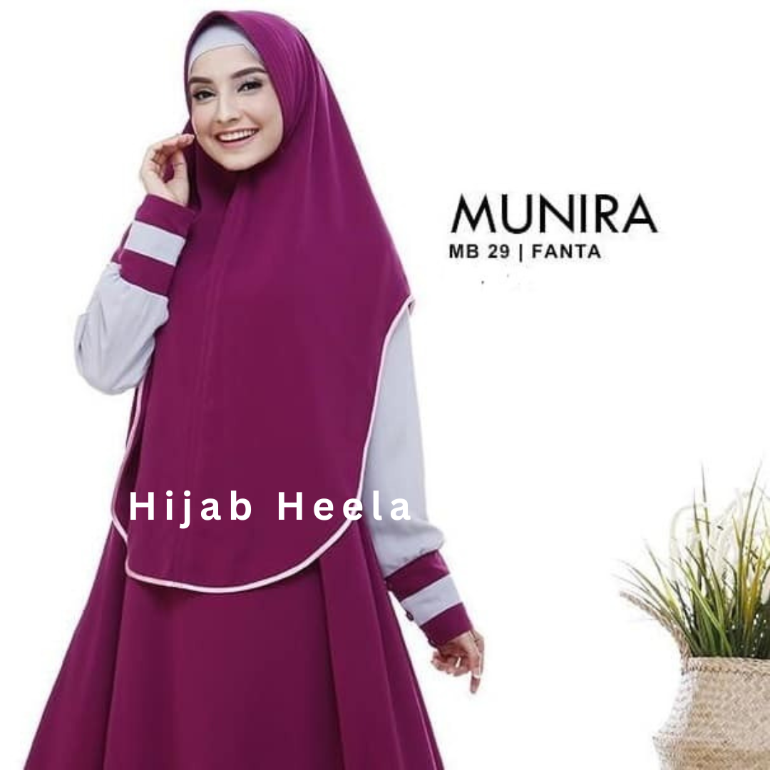 Khimar Dames ā MB29 van Munira, productfoto 1. De afgebeelde abaya is niet inbegrepen.