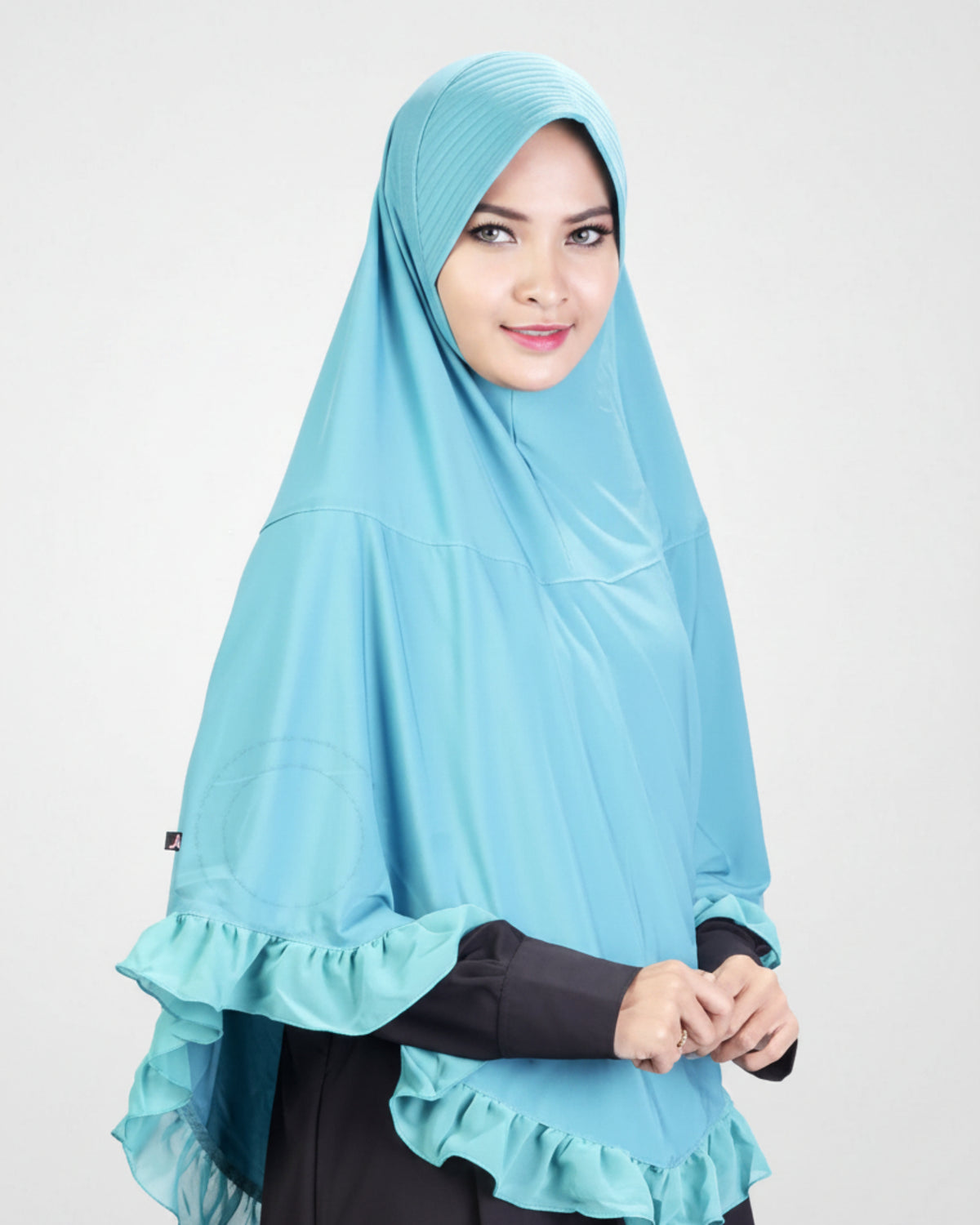 Khimar Dames ā MD04 van Munira, productfoto 9. De afgebeelde abaya is niet inbegrepen.