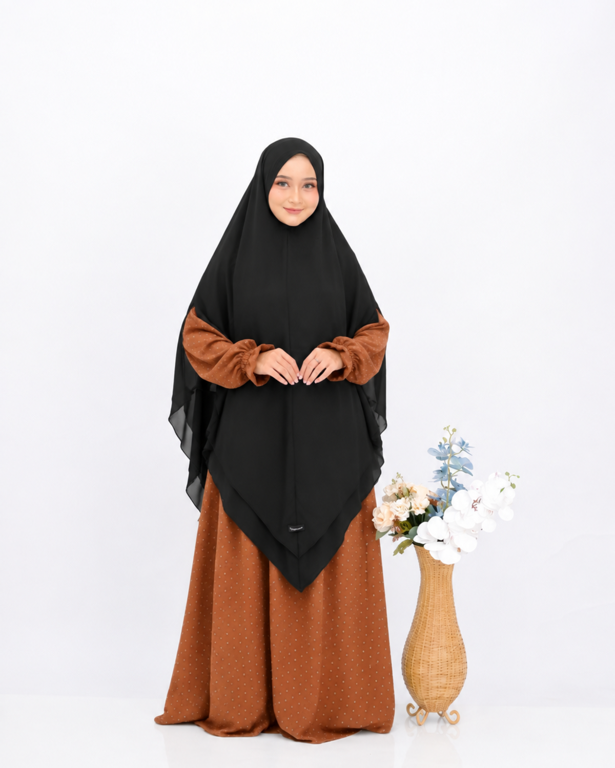 Khimar Dames ā Raana van Hijab Heela, productfoto 7. De afgebeelde abaya is niet inbegrepen.