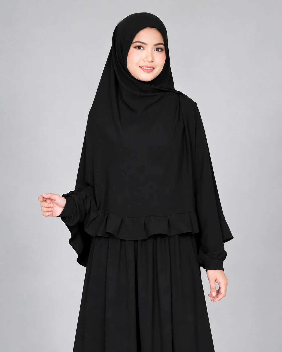 Khimar Dames Kasih Black HijabHeela