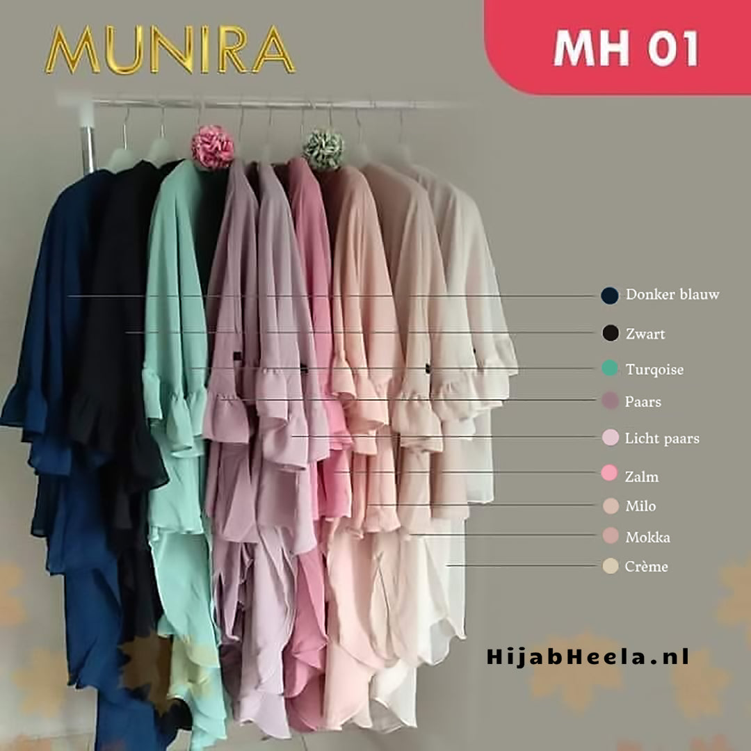 Khimar Dames ā MH01 van Munira, productfoto 3. De afgebeelde abaya is niet inbegrepen.