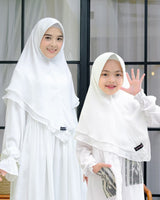 Khimar Wardah Kids White - Ibu Anak - Hijab Heela
