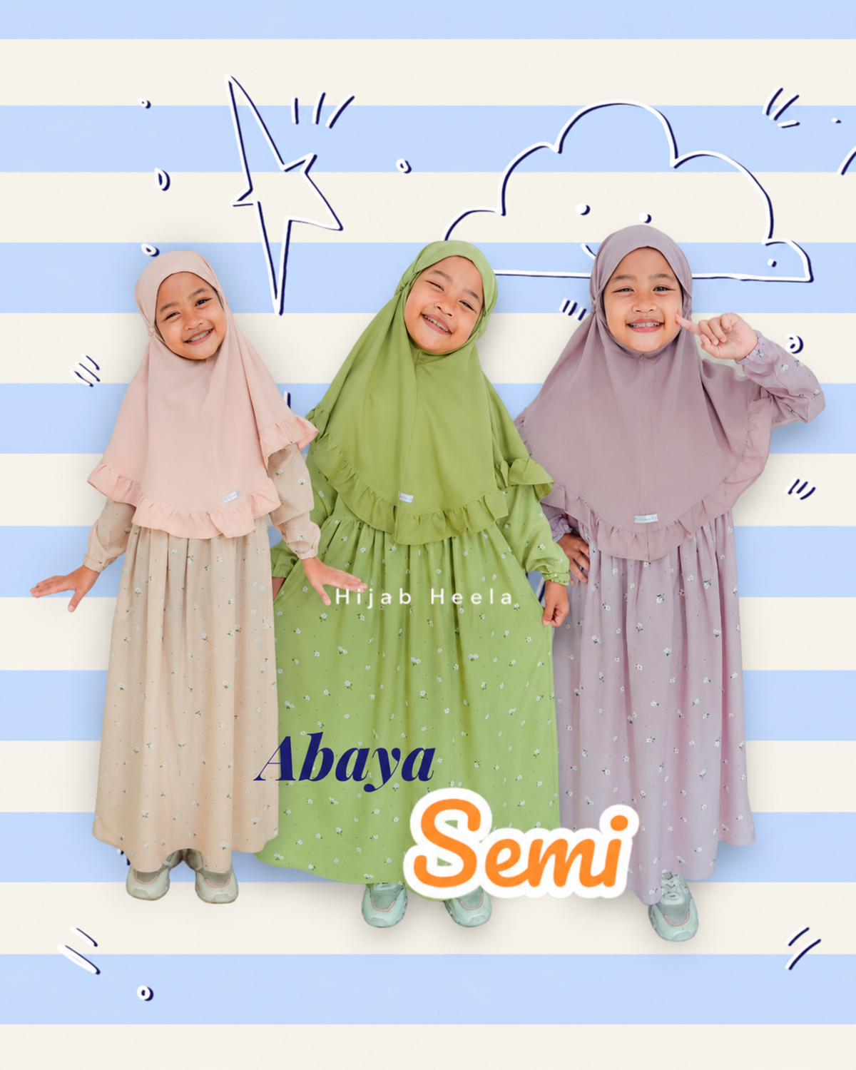 Abaya Semi voor meisjes – cover – Hijab Heela