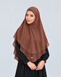 Khimar Dames Gaya brown - damesmodel, twee lagen, studiofoto