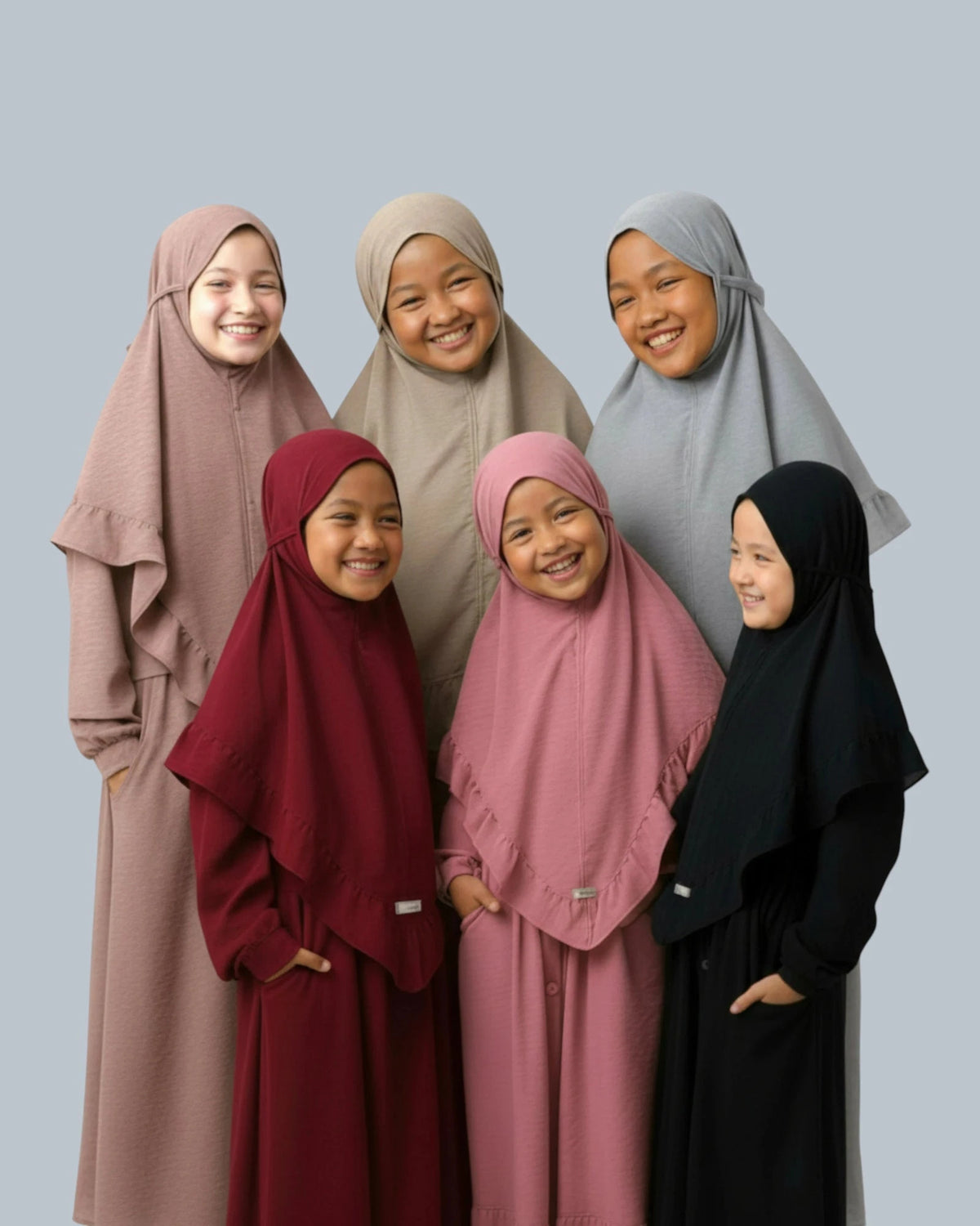 Khimar Komotini voor meisjes van Jazz-stof – Hijab Heela