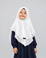 Khimar Meisjes Gaya white - model vooraanzicht