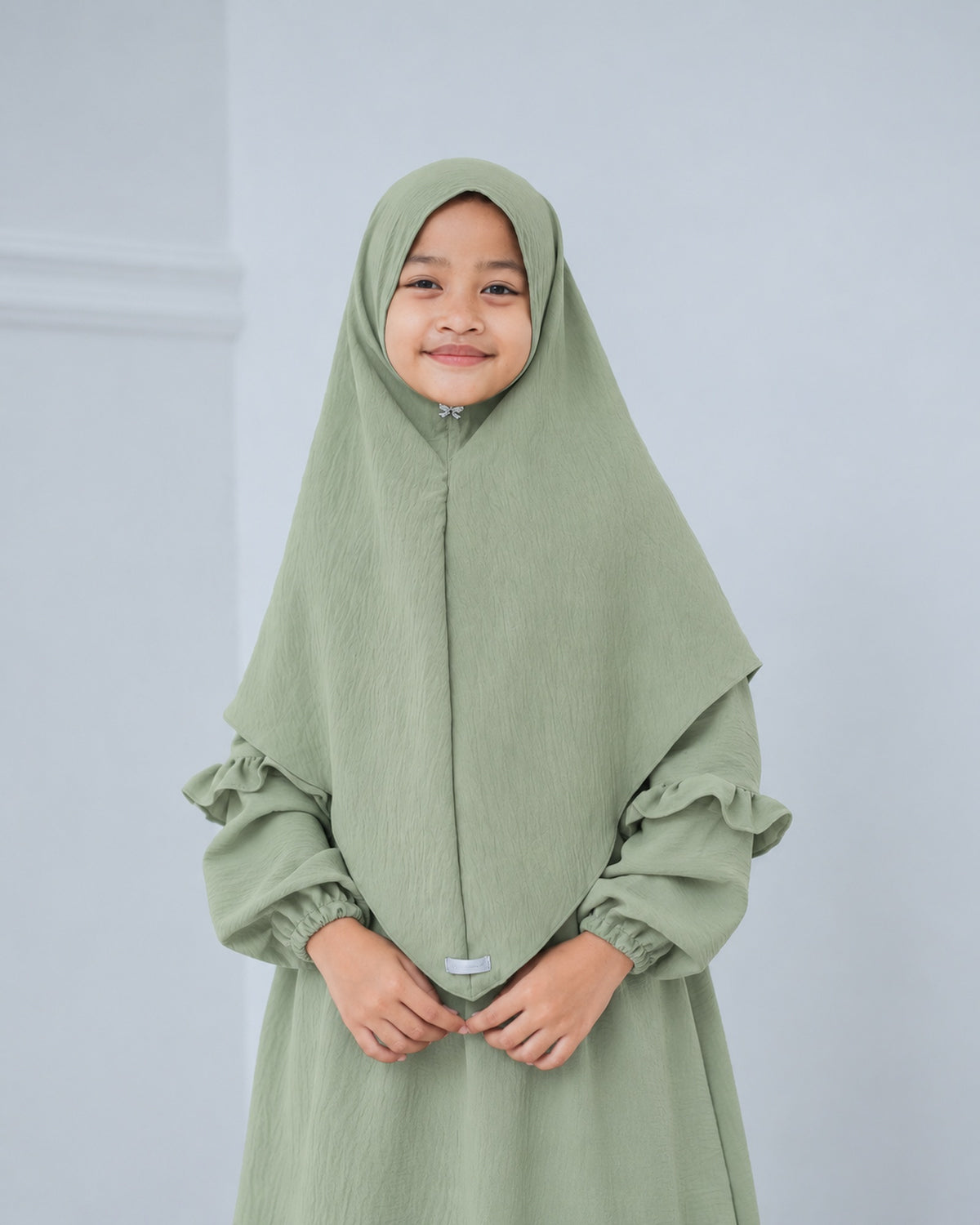 Khimar Saskia voor meisjes – sage-green – Hijab Heela