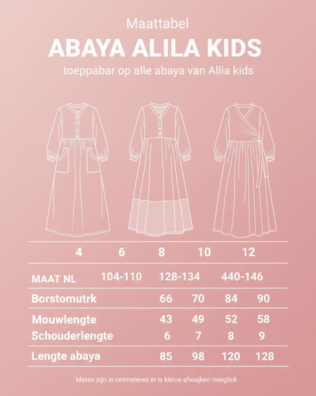 Maattabel Alila Kids