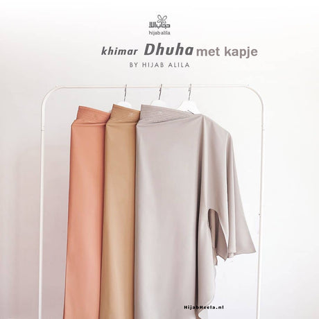 Khimar Dames – Khimar Dhuha – Met kapje van Hijab Alila, productfoto 3. De afgebeelde abaya is niet inbegrepen.