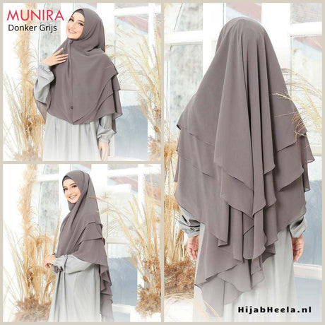 Khimar Dames – MH12 Zacht Kapje van Munira, productfoto 1. De afgebeelde abaya is niet inbegrepen.
