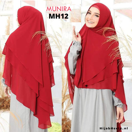Khimar Dames – MH12 Zacht Kapje van Munira, productfoto 5. De afgebeelde abaya is niet inbegrepen.