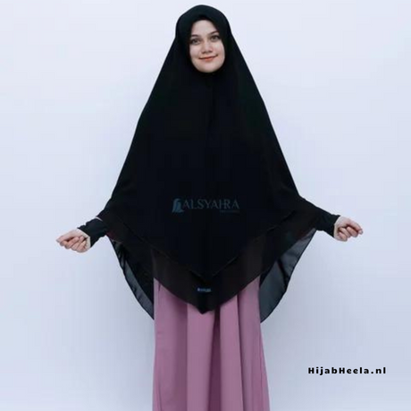 Khimar Dames – Shofa ( Zonder Niqob) van Alsyahra, productfoto 1. De afgebeelde abaya is niet inbegrepen.